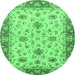 Round Oriental Emerald Green Traditional Rug, abs2462emgrn