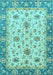 Machine Washable Oriental Light Blue Traditional Rug, wshabs2462lblu