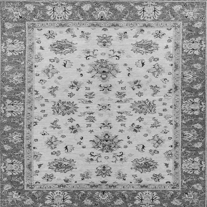 Square Machine Washable Oriental Gray Traditional Rug, wshabs2462gry