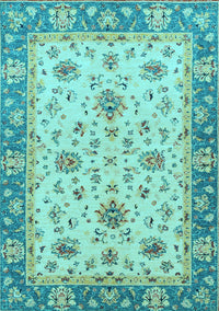 Oriental Light Blue Traditional Rug, abs2462lblu