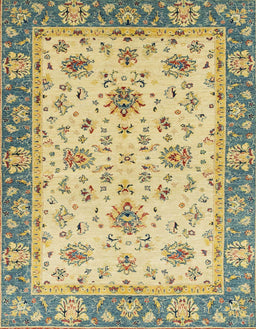 Abstract Chrome Gold Yellow Oriental Rug, abs2462