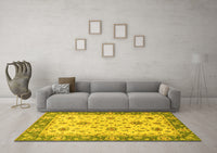 Machine Washable Oriental Yellow Traditional Rug, wshabs2462yw