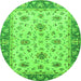 Round Oriental Green Traditional Rug, abs2462grn