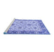 Sideview of Machine Washable Oriental Blue Traditional Rug, wshabs2462blu