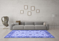 Machine Washable Oriental Blue Traditional Rug, wshabs2462blu