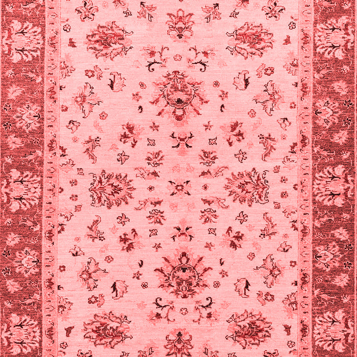 Machine Washable Oriental Red Traditional Rug, wshabs2462red