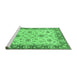 Sideview of Machine Washable Oriental Emerald Green Traditional Area Rugs, wshabs2462emgrn