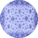 Round Oriental Blue Traditional Rug, abs2462blu