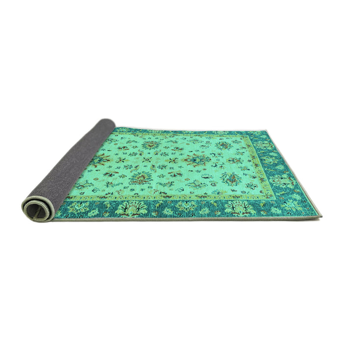 Sideview of Oriental Turquoise Traditional Rug, abs2462turq