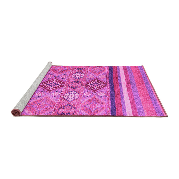 Sideview of Machine Washable Abstract Pink Modern Rug, wshabs2463pnk