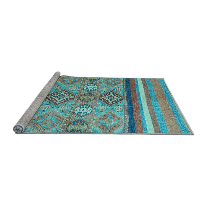 Sideview of Machine Washable Abstract Light Blue Modern Rug, wshabs2463lblu
