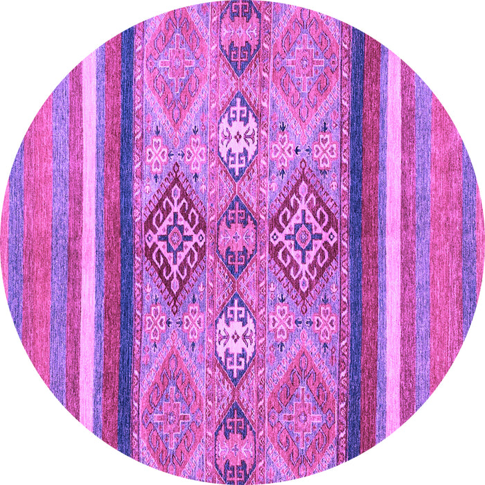 Round Machine Washable Abstract Purple Modern Area Rugs, wshabs2463pur
