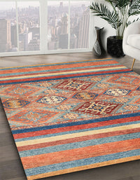 Abstract Camel Brown Modern Rug, abs2463