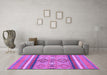 Machine Washable Abstract Purple Modern Area Rugs in a Living Room, wshabs2463pur