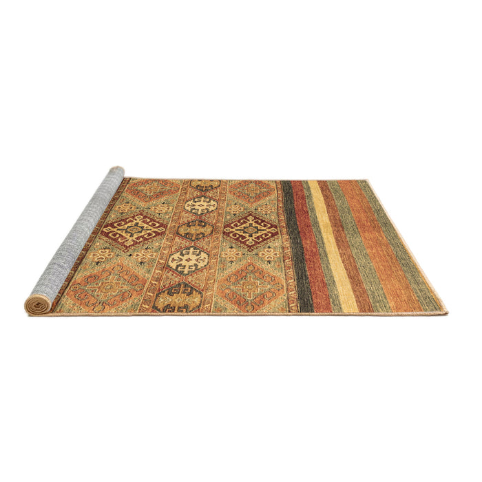 Sideview of Machine Washable Abstract Brown Modern Rug, wshabs2463brn