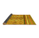 Sideview of Abstract Yellow Modern Rug, abs2463yw