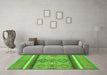 Machine Washable Abstract Green Modern Area Rugs in a Living Room,, wshabs2463grn