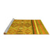 Sideview of Machine Washable Abstract Yellow Modern Rug, wshabs2463yw