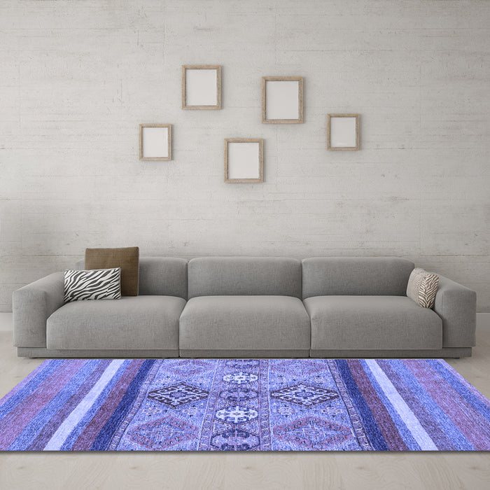 Machine Washable Abstract Blue Modern Rug in a Living Room, wshabs2463blu