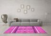 Machine Washable Abstract Pink Modern Rug in a Living Room, wshabs2463pnk