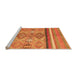 Sideview of Machine Washable Abstract Orange Modern Area Rugs, wshabs2463org