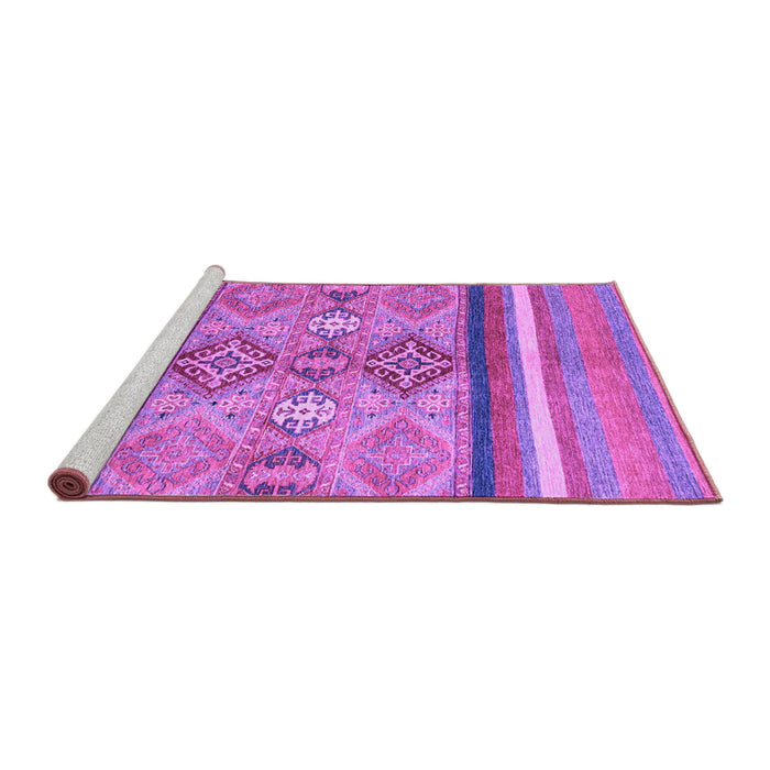 Sideview of Machine Washable Abstract Purple Modern Area Rugs, wshabs2463pur