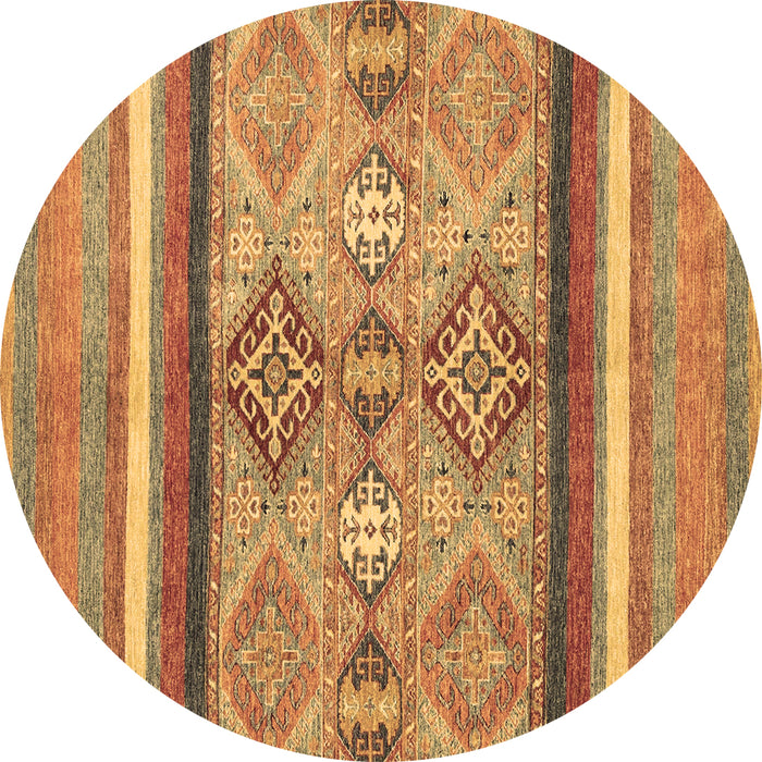 Round Abstract Brown Modern Rug, abs2463brn