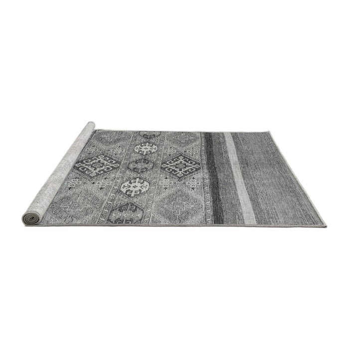 Sideview of Machine Washable Abstract Gray Modern Rug, wshabs2463gry