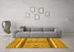 Machine Washable Abstract Yellow Modern Rug in a Living Room, wshabs2463yw