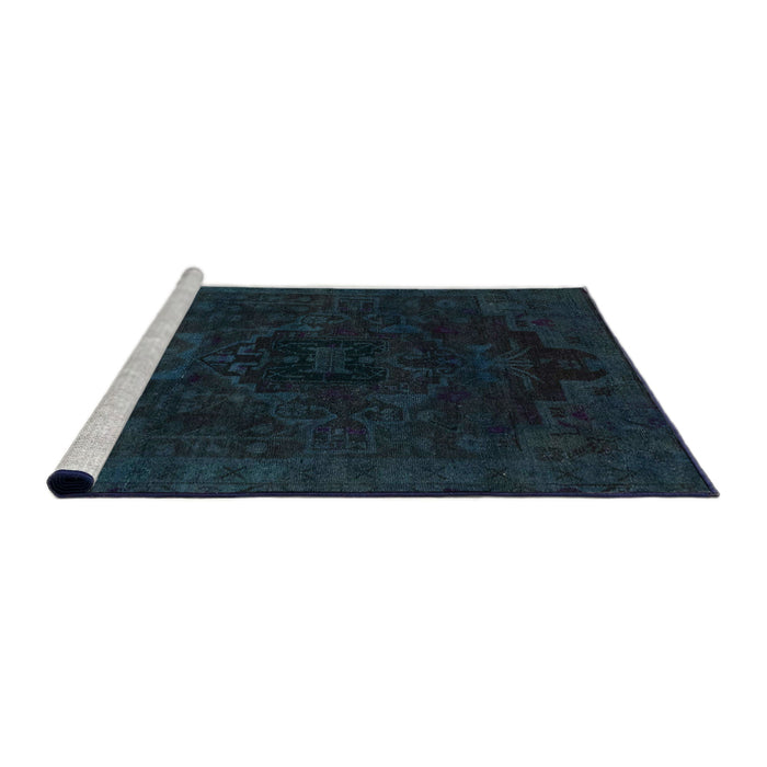 Sideview of Machine Washable Abstract Dark Blue Grey Blue Rug, wshabs2464