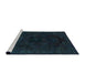 Sideview of Machine Washable Abstract Dark Blue Grey Blue Rug, wshabs2464