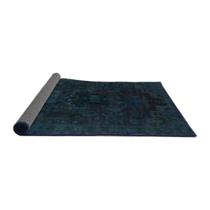 Sideview of Abstract Dark Blue Grey Blue Modern Rug, abs2464