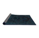 Sideview of Abstract Dark Blue Grey Blue Modern Rug, abs2464