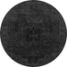 Round Abstract Gray Modern Rug, abs2464gry