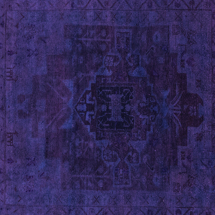 Square Machine Washable Abstract Purple Modern Area Rugs, wshabs2464pur