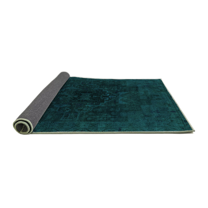 Sideview of Abstract Turquoise Modern Rug, abs2464turq