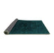 Sideview of Abstract Turquoise Modern Rug, abs2464turq