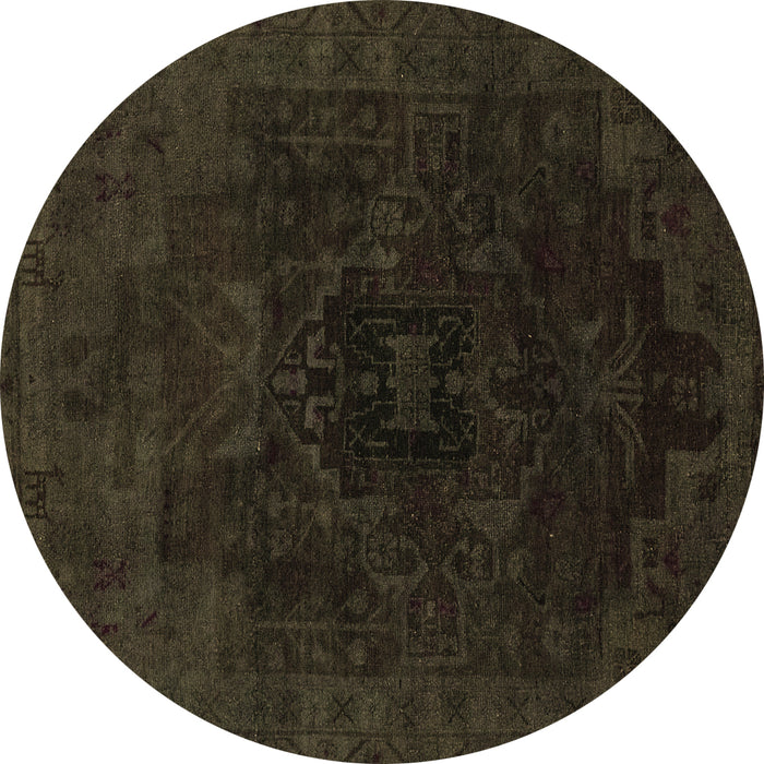 Round Abstract Brown Modern Rug, abs2464brn