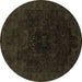 Round Abstract Brown Modern Rug, abs2464brn