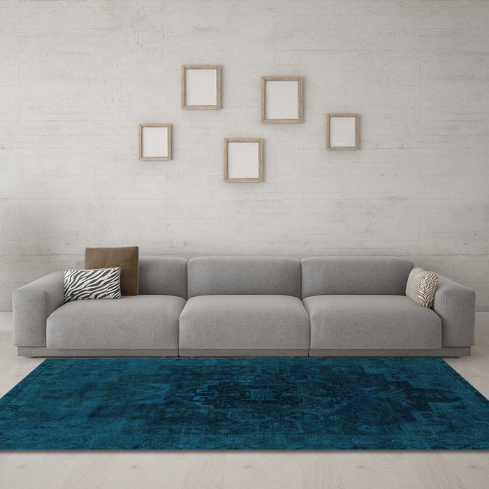 Machine Washable Abstract Light Blue Modern Rug in a Living Room, wshabs2464lblu