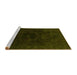 Sideview of Machine Washable Abstract Yellow Modern Rug, wshabs2464yw