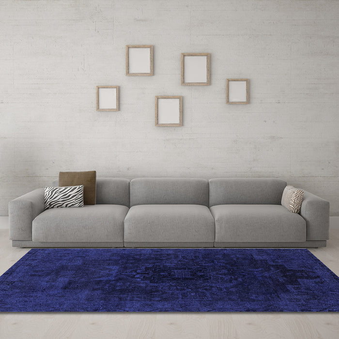 Machine Washable Abstract Blue Modern Rug in a Living Room, wshabs2464blu
