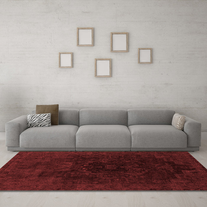 Modern Red Washable Rugs