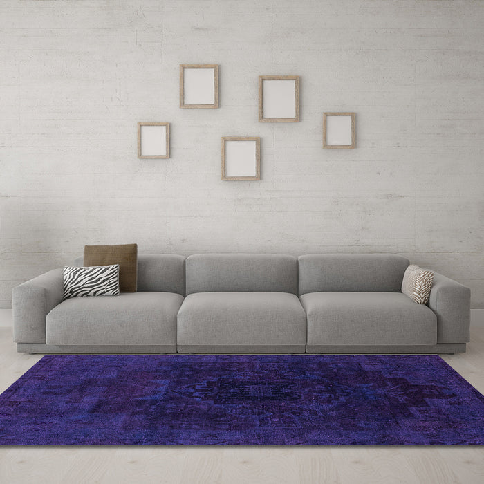 Machine Washable Abstract Purple Modern Area Rugs in a Living Room, wshabs2464pur
