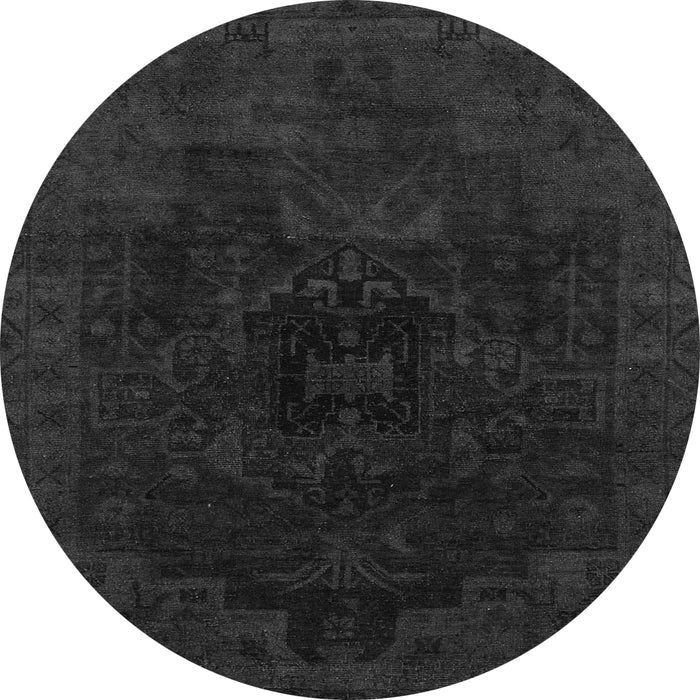 Round Machine Washable Abstract Gray Modern Rug, wshabs2464gry