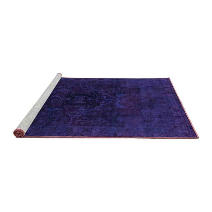 Sideview of Machine Washable Abstract Purple Modern Area Rugs, wshabs2464pur