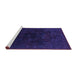 Sideview of Machine Washable Abstract Purple Modern Area Rugs, wshabs2464pur