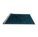 Sideview of Machine Washable Abstract Light Blue Modern Rug, wshabs2464lblu