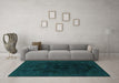 Machine Washable Abstract Turquoise Modern Area Rugs in a Living Room,, wshabs2464turq