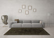 Machine Washable Abstract Brown Modern Rug in a Living Room,, wshabs2464brn